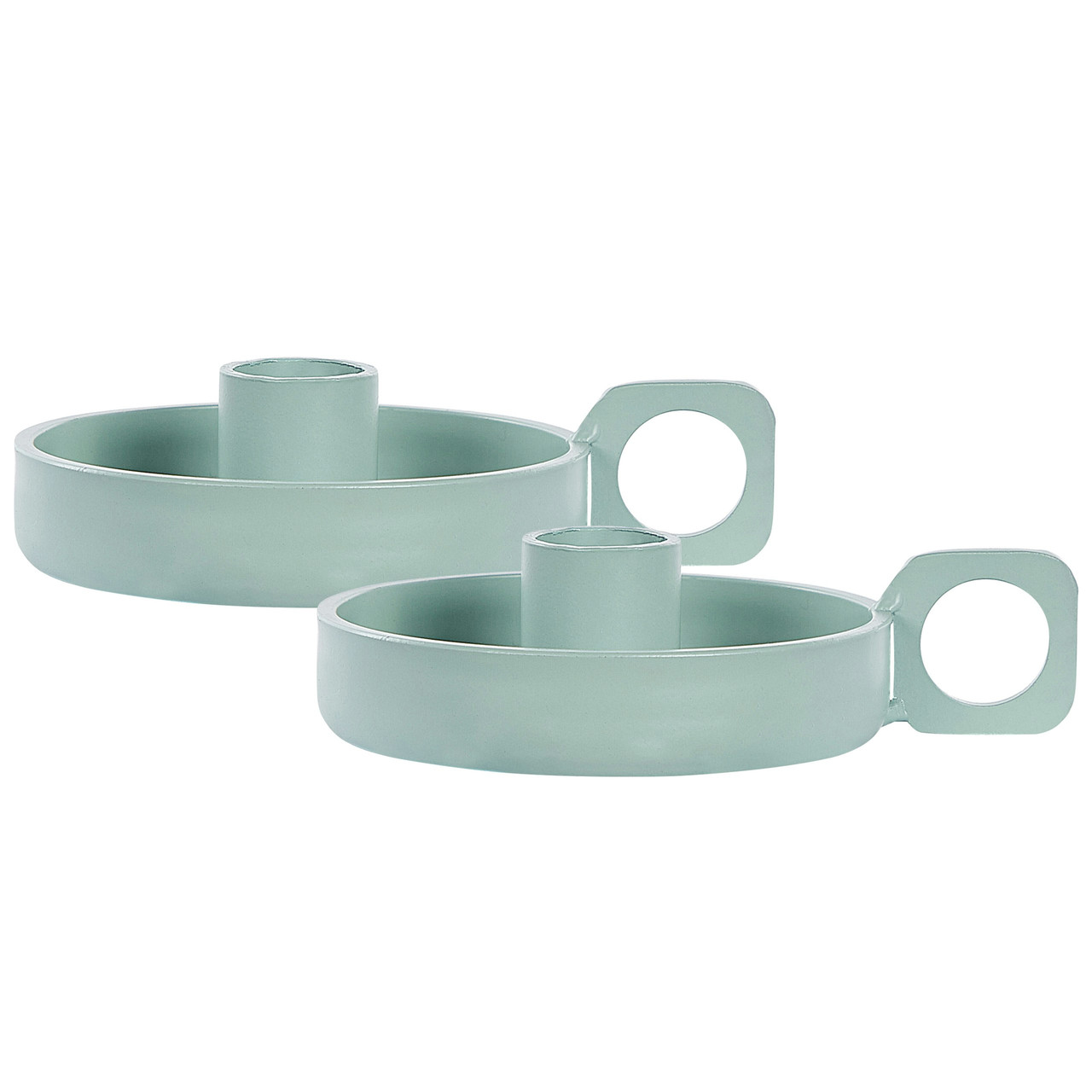 Conjunto 2 candelabros clásicos Chorio hierro pintado verde