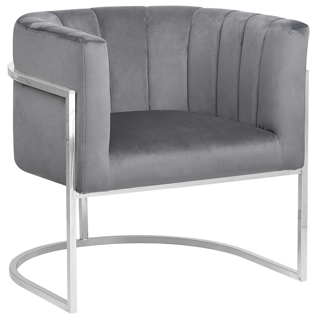 Sillón Larvik Terciopelo con Patas de Metal Gris