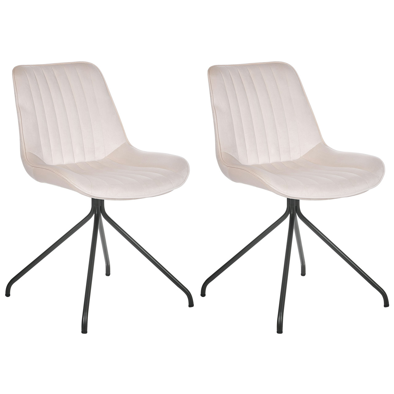 Navasota velvet dining chair cream set of 2