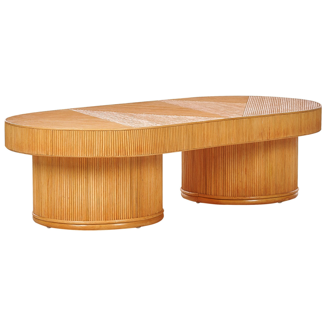 Mesa de centro de jardín Airole en ratán acabado madera clara