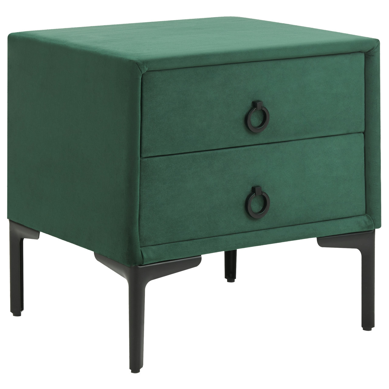 Sezanne velvet bedside table with 2 drawers