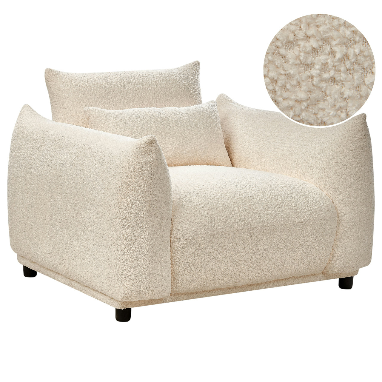 Jamsa armchair in bouclé fabric