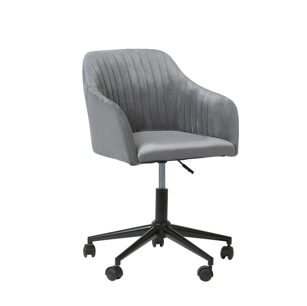 Silla de oficina Venice terciopelo gris con ruedas