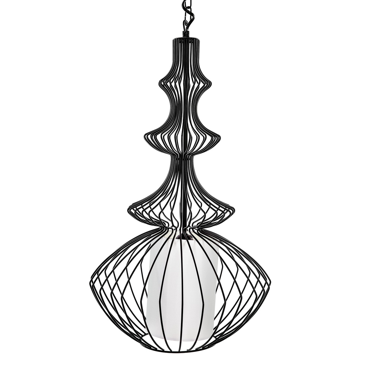 Lámpara colgante Kolva metal negro