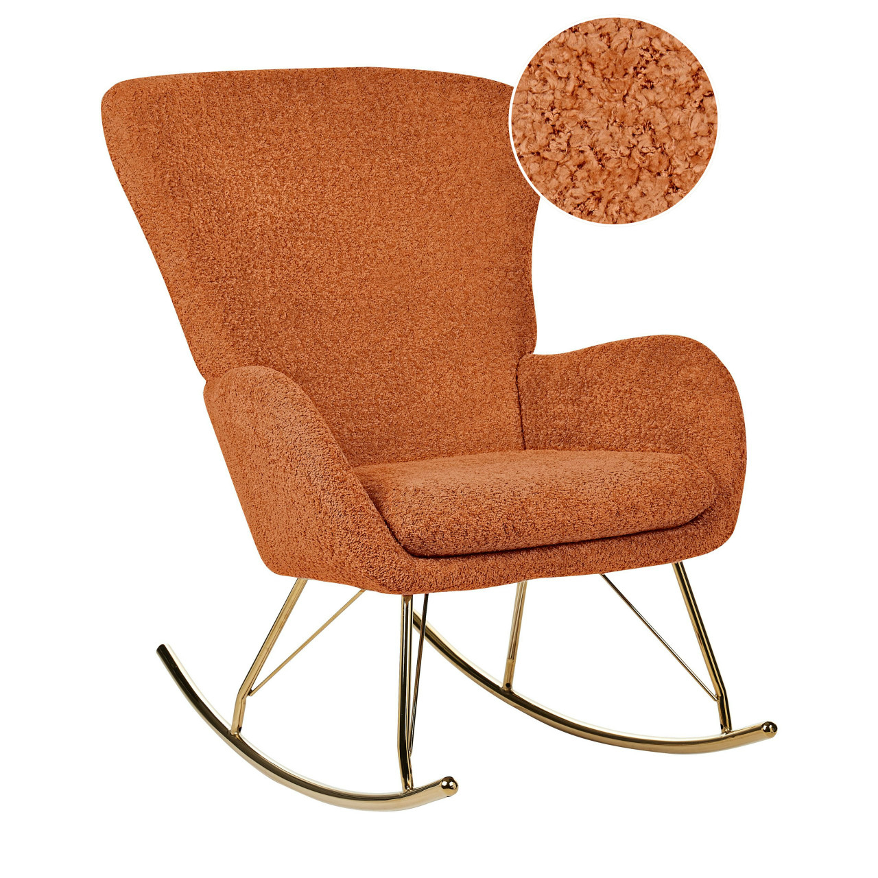 Sillón balancín Anaset bouclé naranja