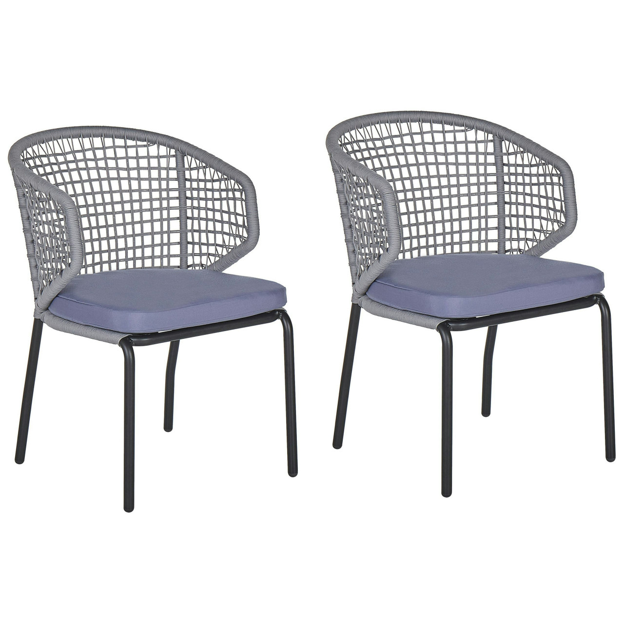 Conjunto 2 sillas de jardín Palmi en aluminio con cojines