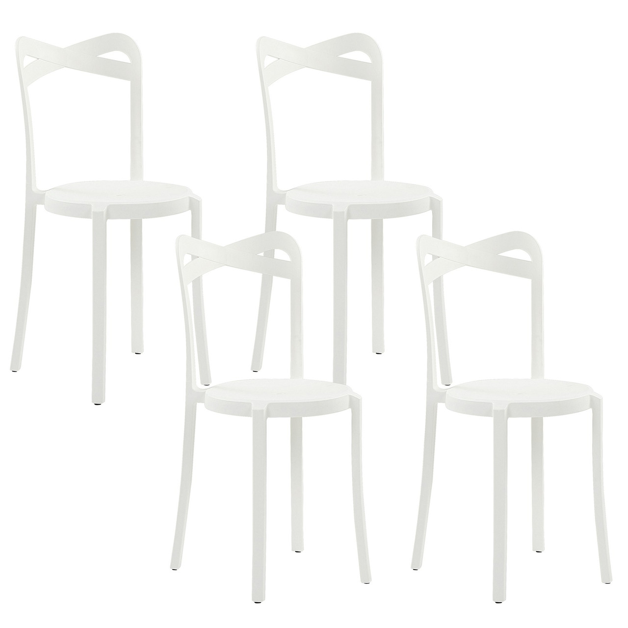 Conjunto 4 Sillas Camogli Material Sintético Blanco