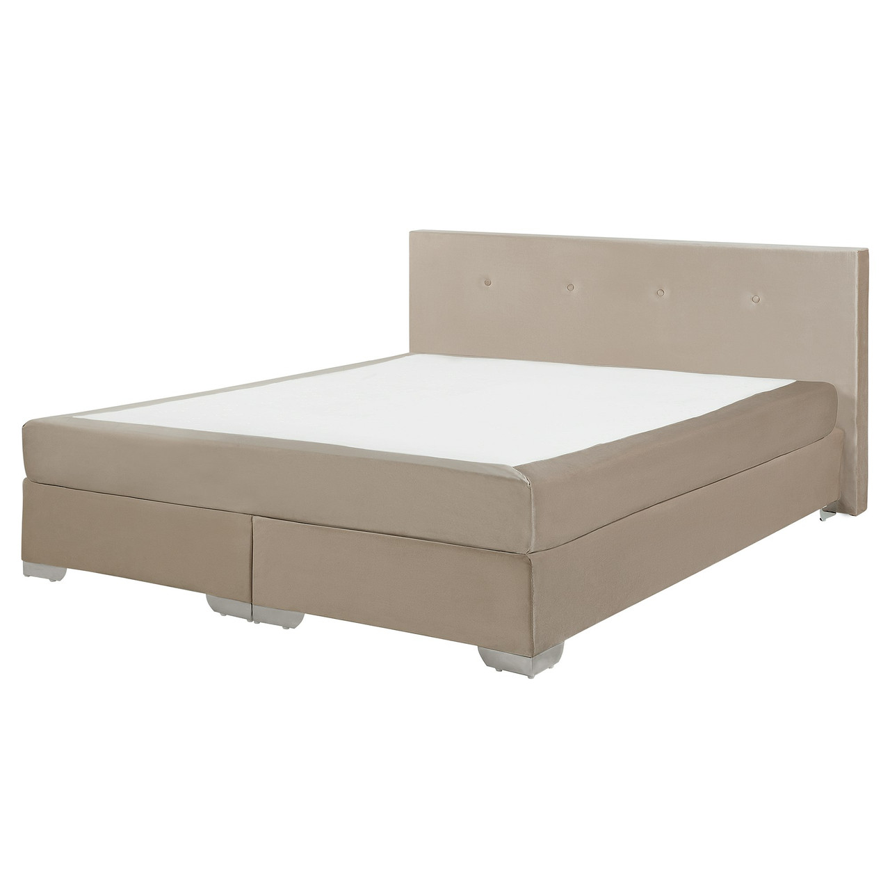 Cama continental Consul en terciopelo crema