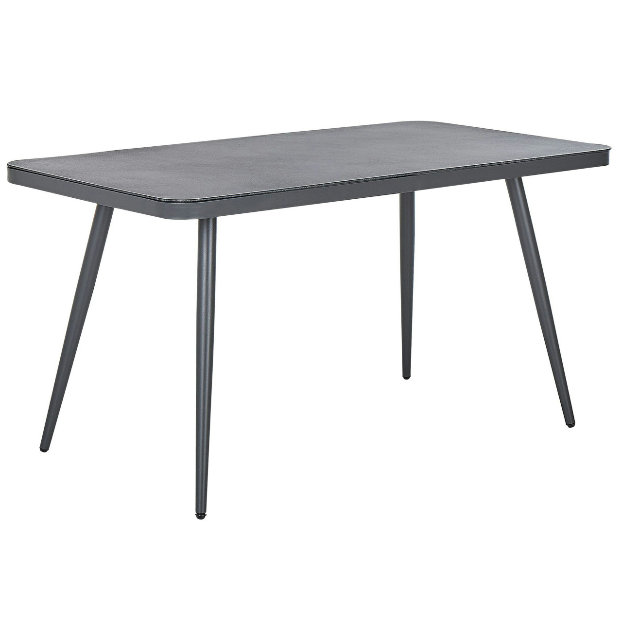 Lipari outdoor table in aluminium with tempered glass top