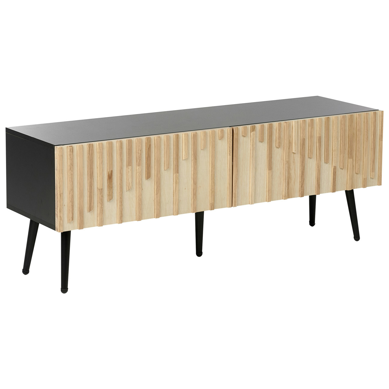 Mueble TV Dalcross MDF y metal madera clara 120x36x45