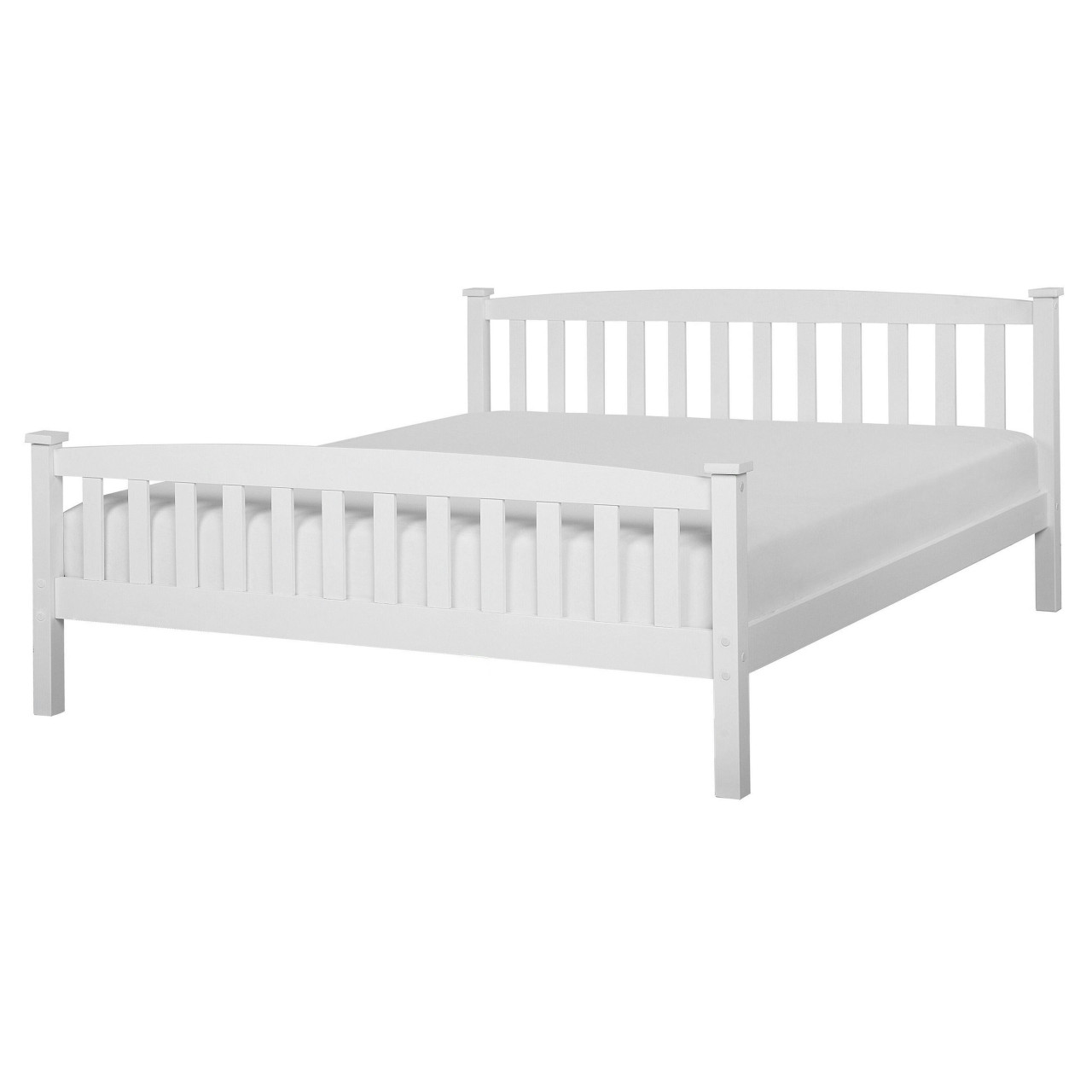 Cama doble Giverny pino pintado blanco
