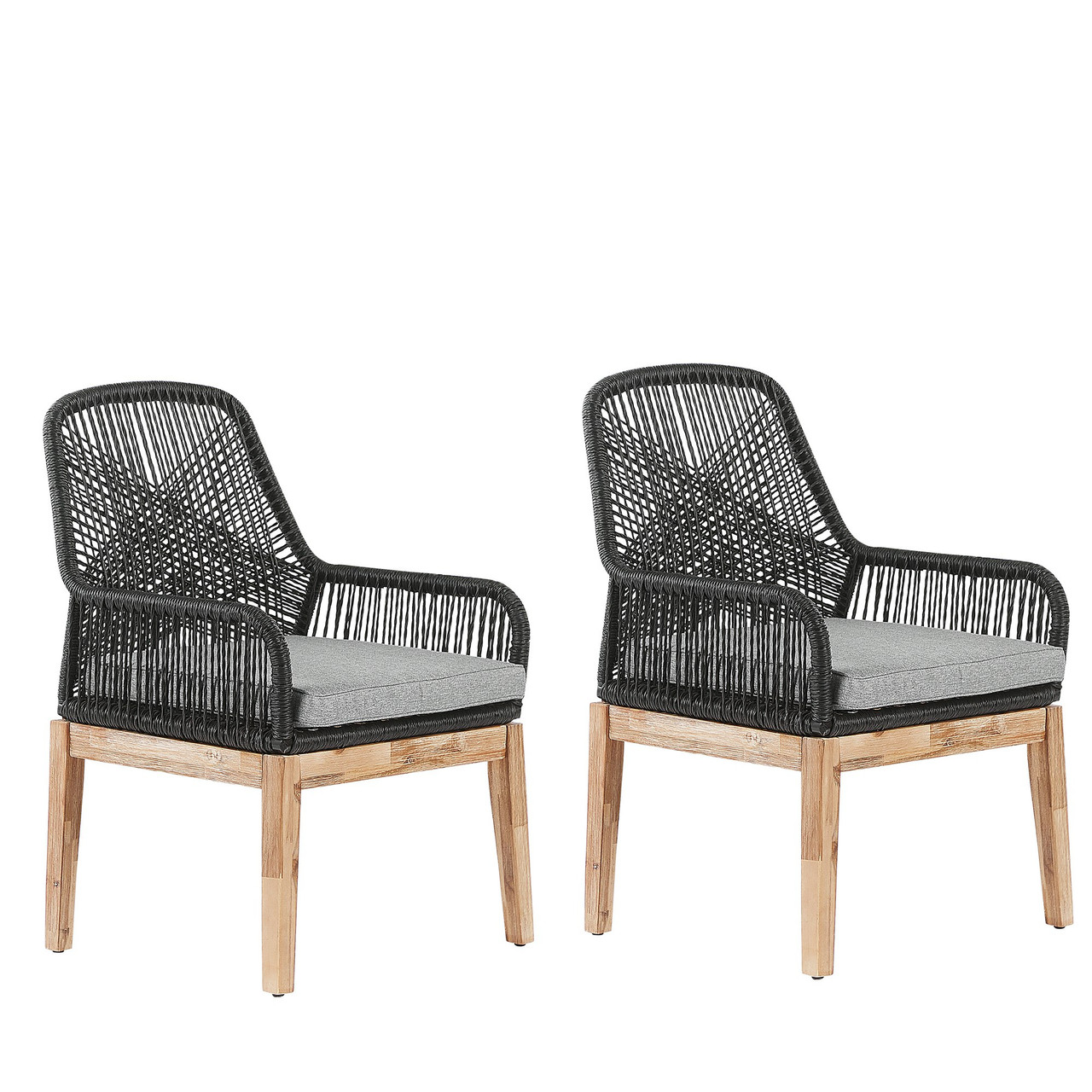 Set of 2 Olbia Garden Chairs in Polypropylene with Cushions
