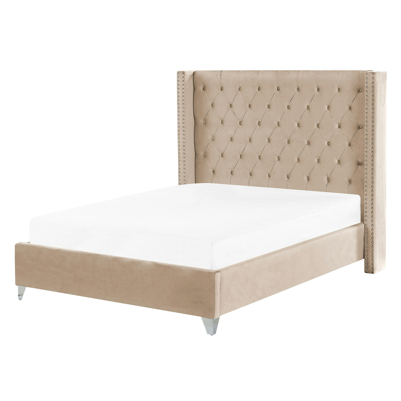 Cama Lubbon de terciopelo crema
