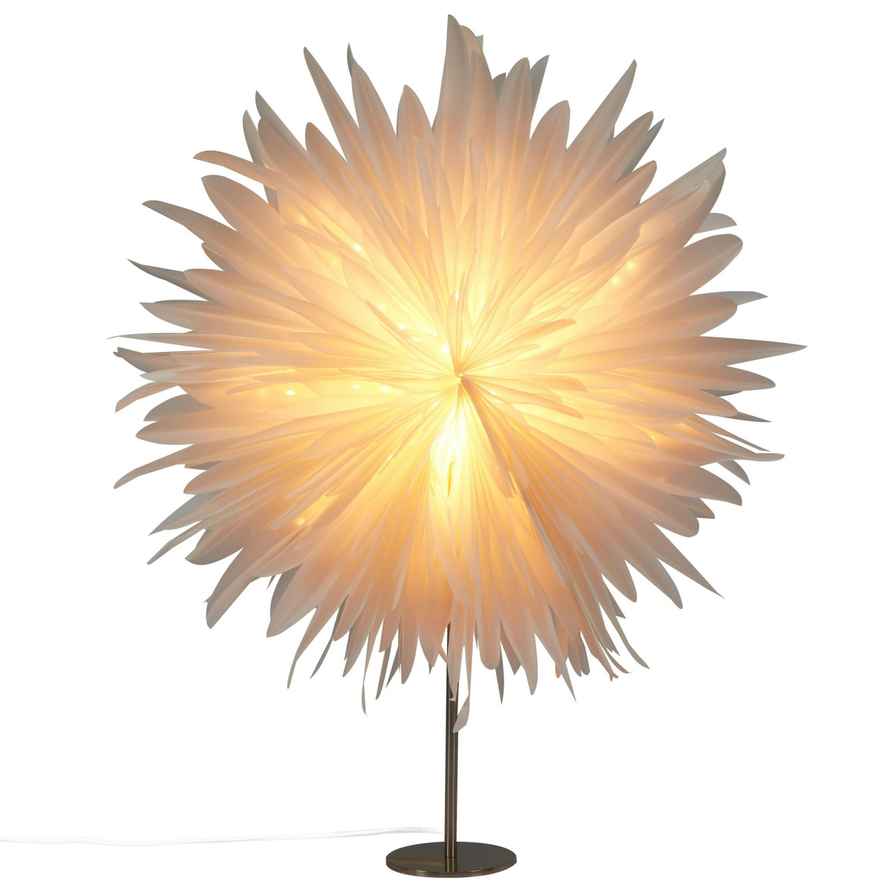 Paper star lamp with iron base