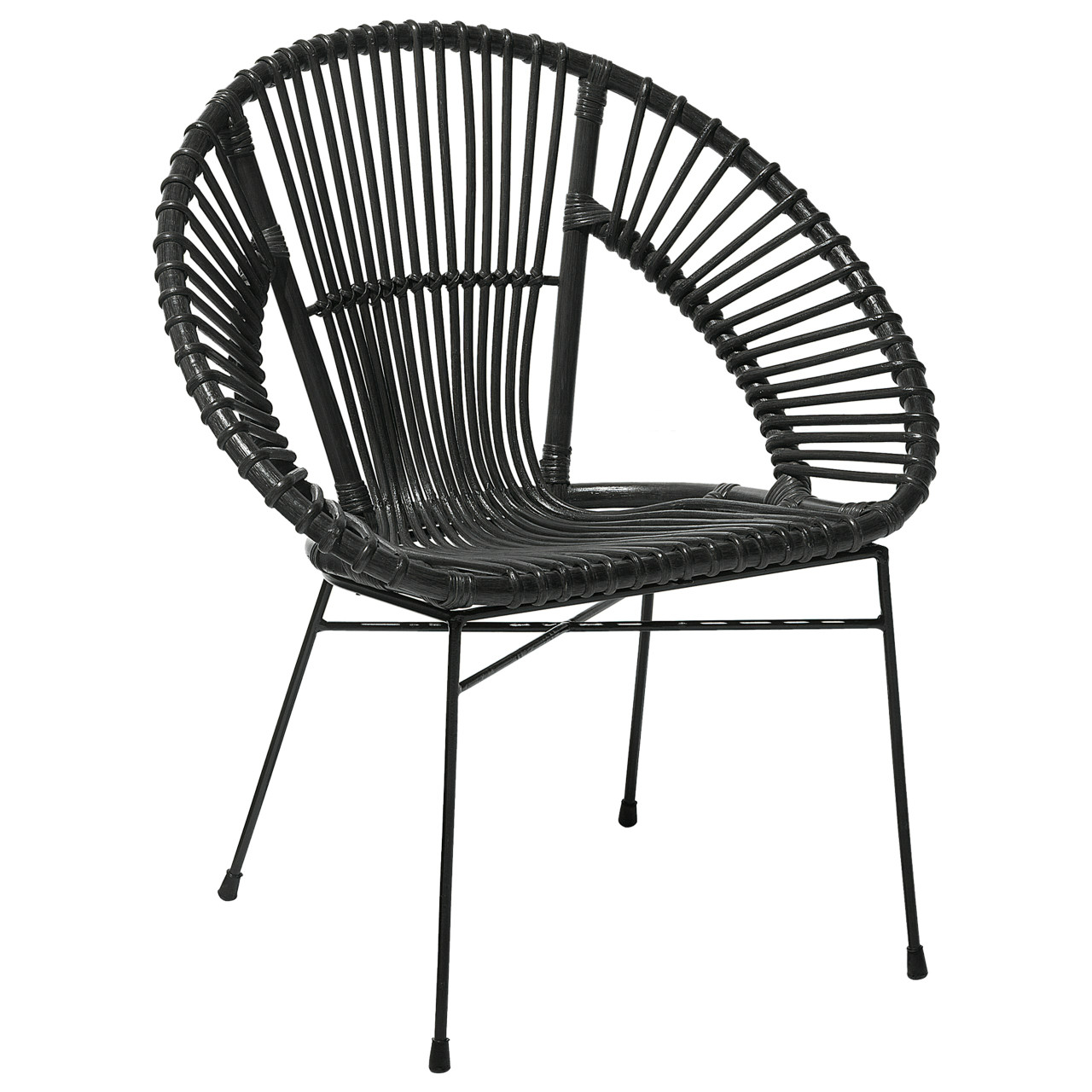 Silla Sarita de ratán con estructura metálica