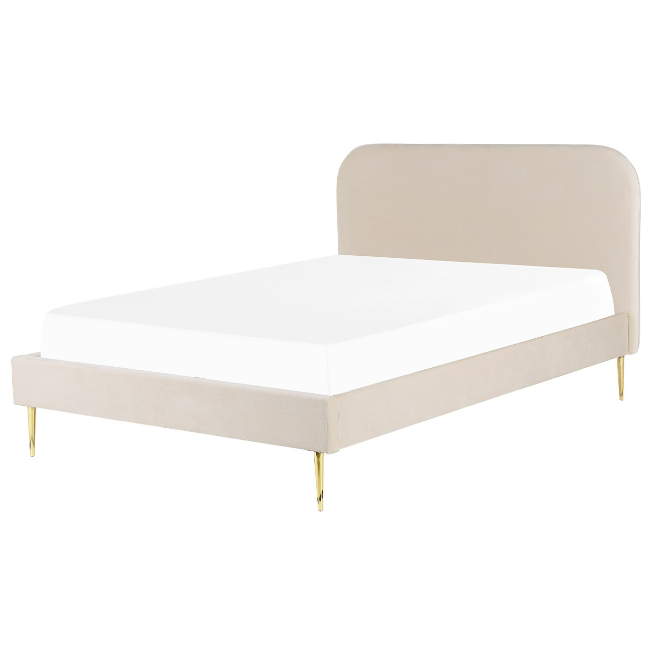 Flayat velvet double bed cream
