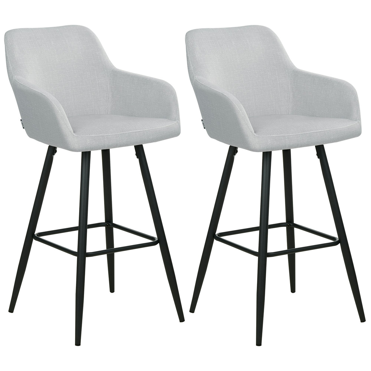 Conjunto 2 taburetes de bar Casmalia terciopelo gris