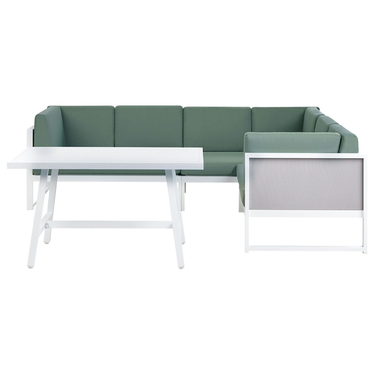 Conjunto De Jardim Com Mesa De Centro Beliani Castella/fratte De Alumínio Verde 250x205x65