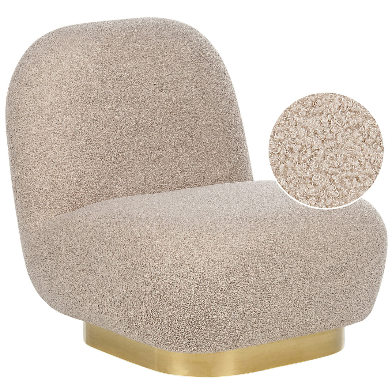Loviisa swivel armchair bouclé cream metal base
