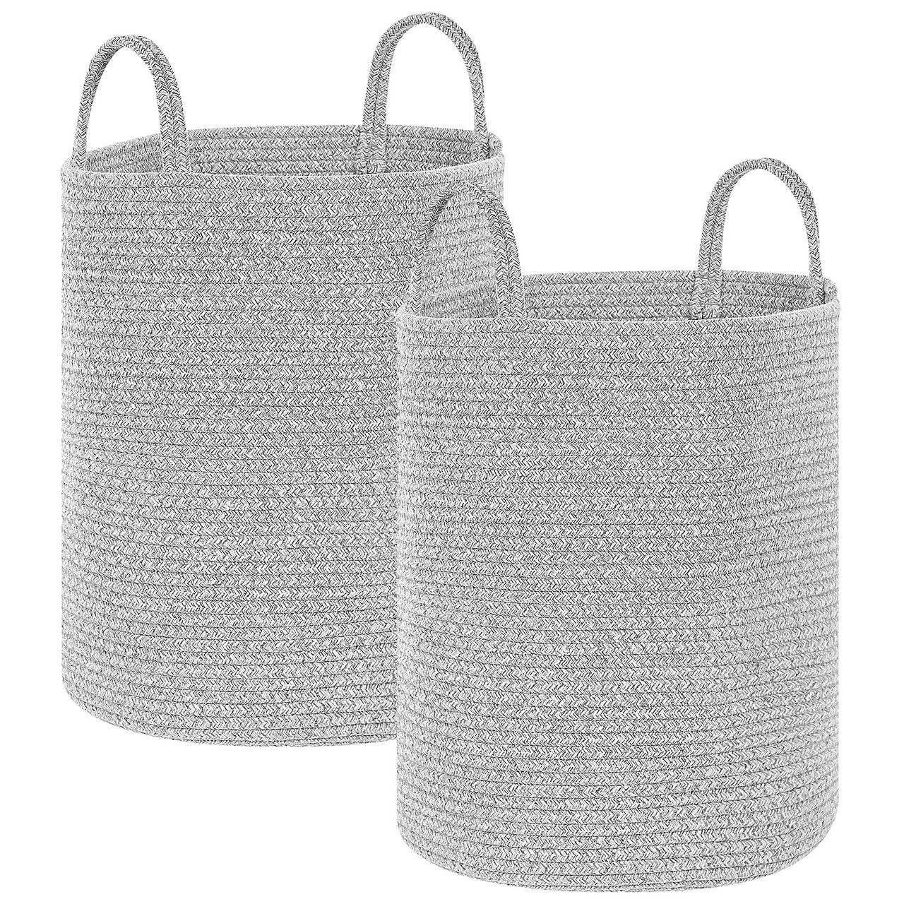 Cesta de almacenamiento Saryk en algodón gris