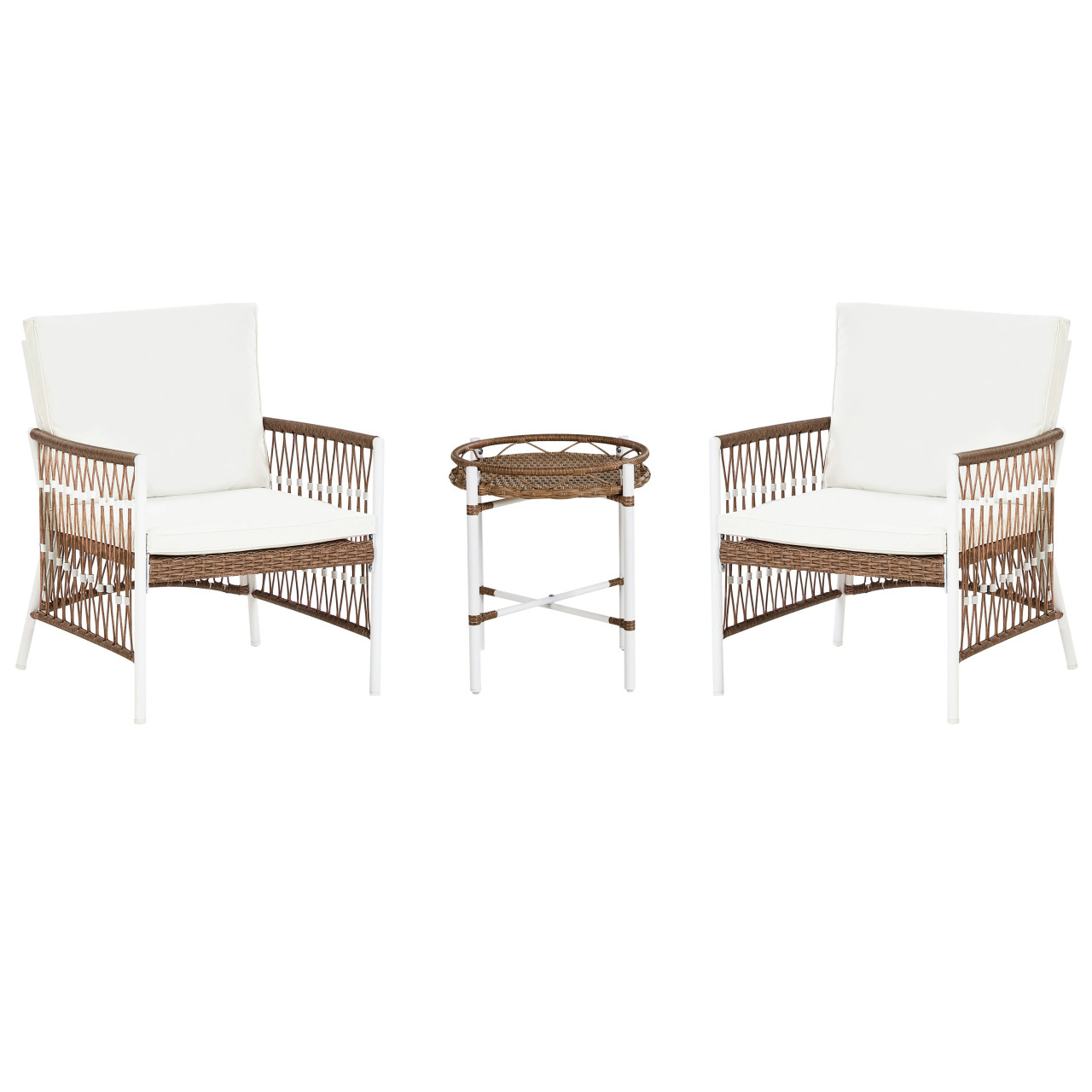 Levico bistro set in aluminum and rattan