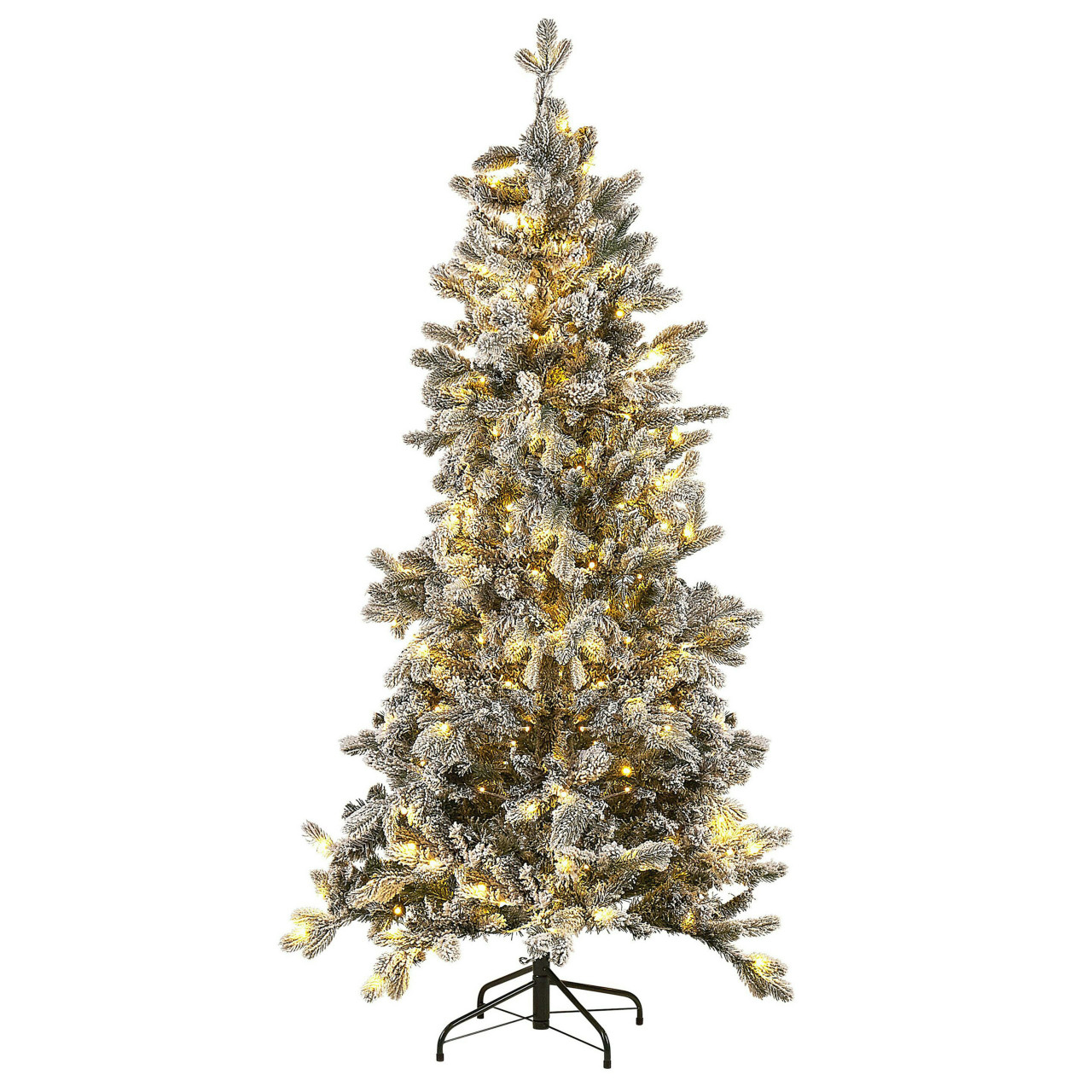 Árbol de Navidad artificial Tatlow con luces LED PVC verde 180 cm