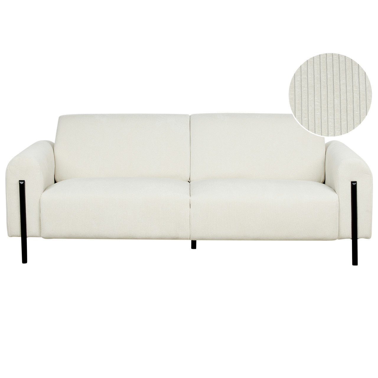 3-seater Askim corduroy sofa white