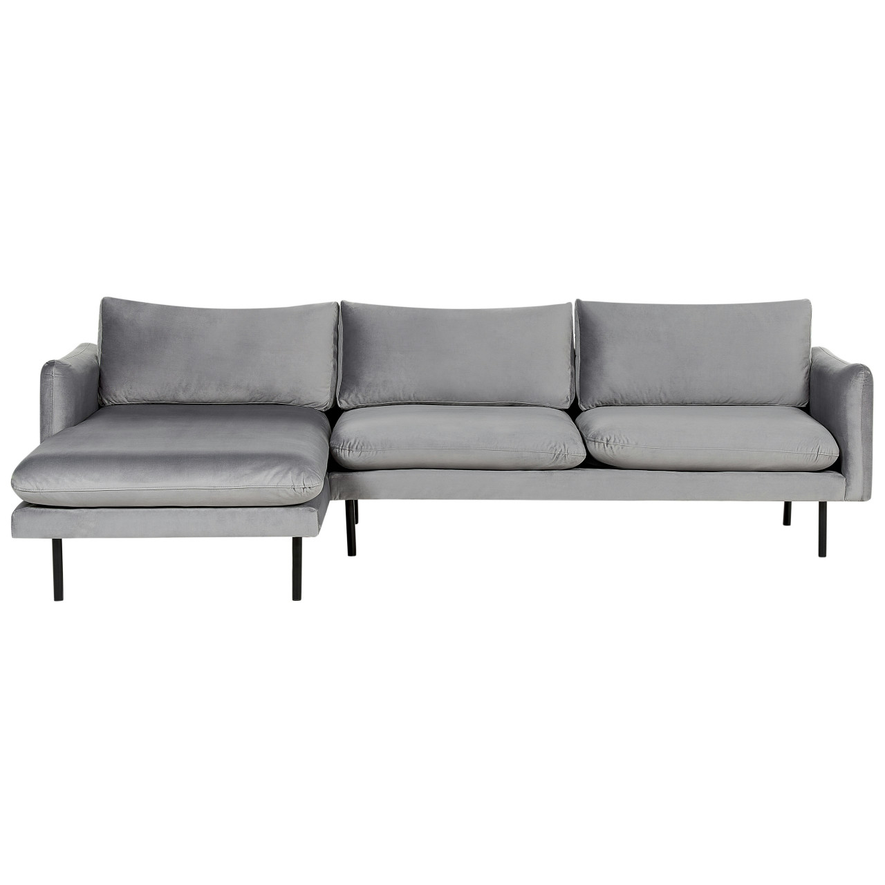 Sofá rinconera Vinterbro terciopelo gris