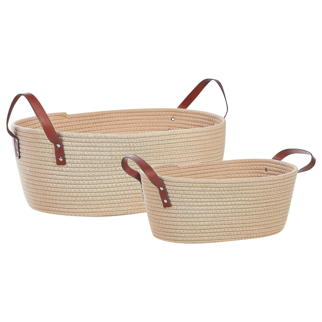 Gissar cotton handmade storage basket set cream