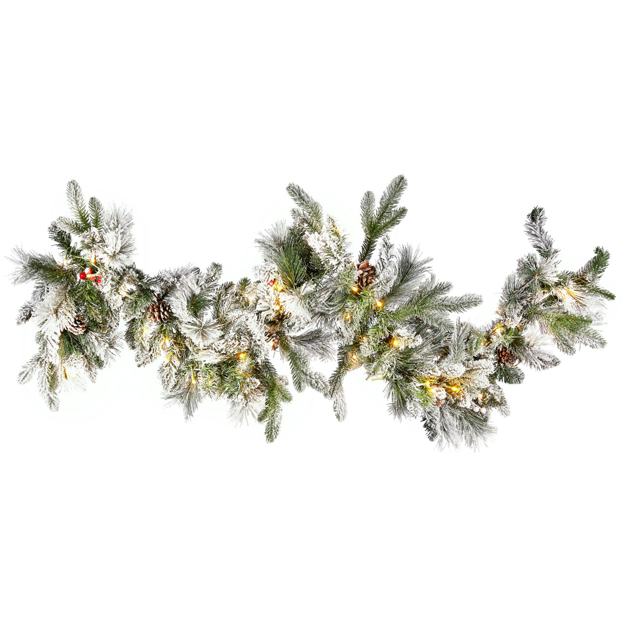 Corona de Navidad con Efecto Nieve PVC 180cm
