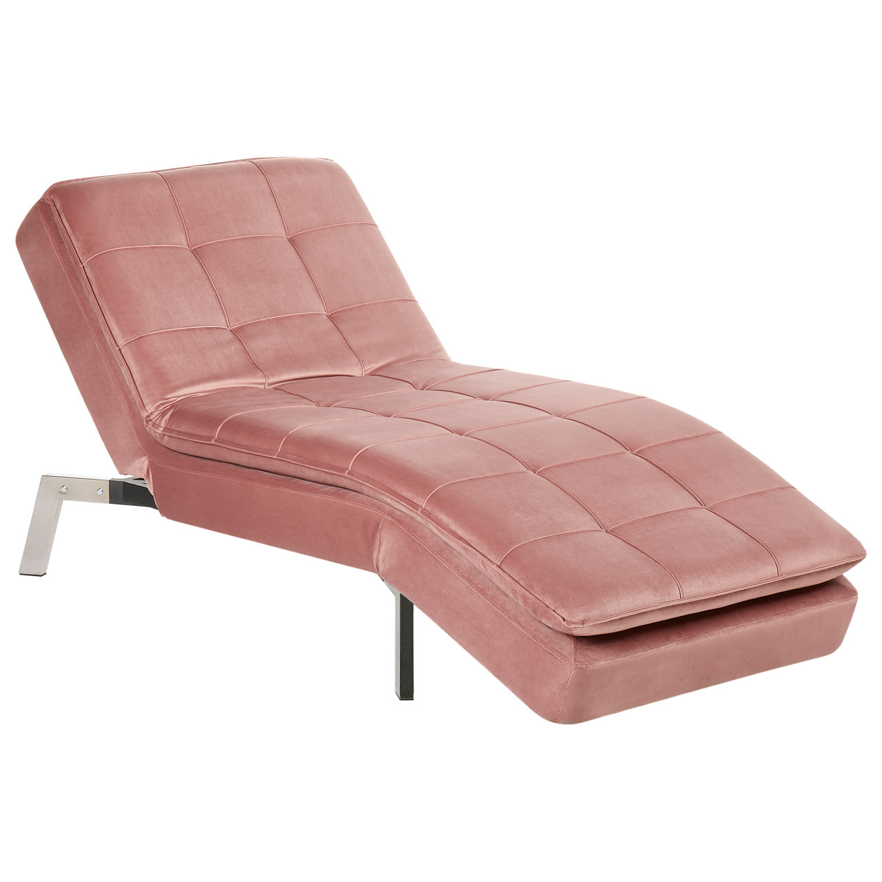 Chaise longue Loiret terciopelo rosa