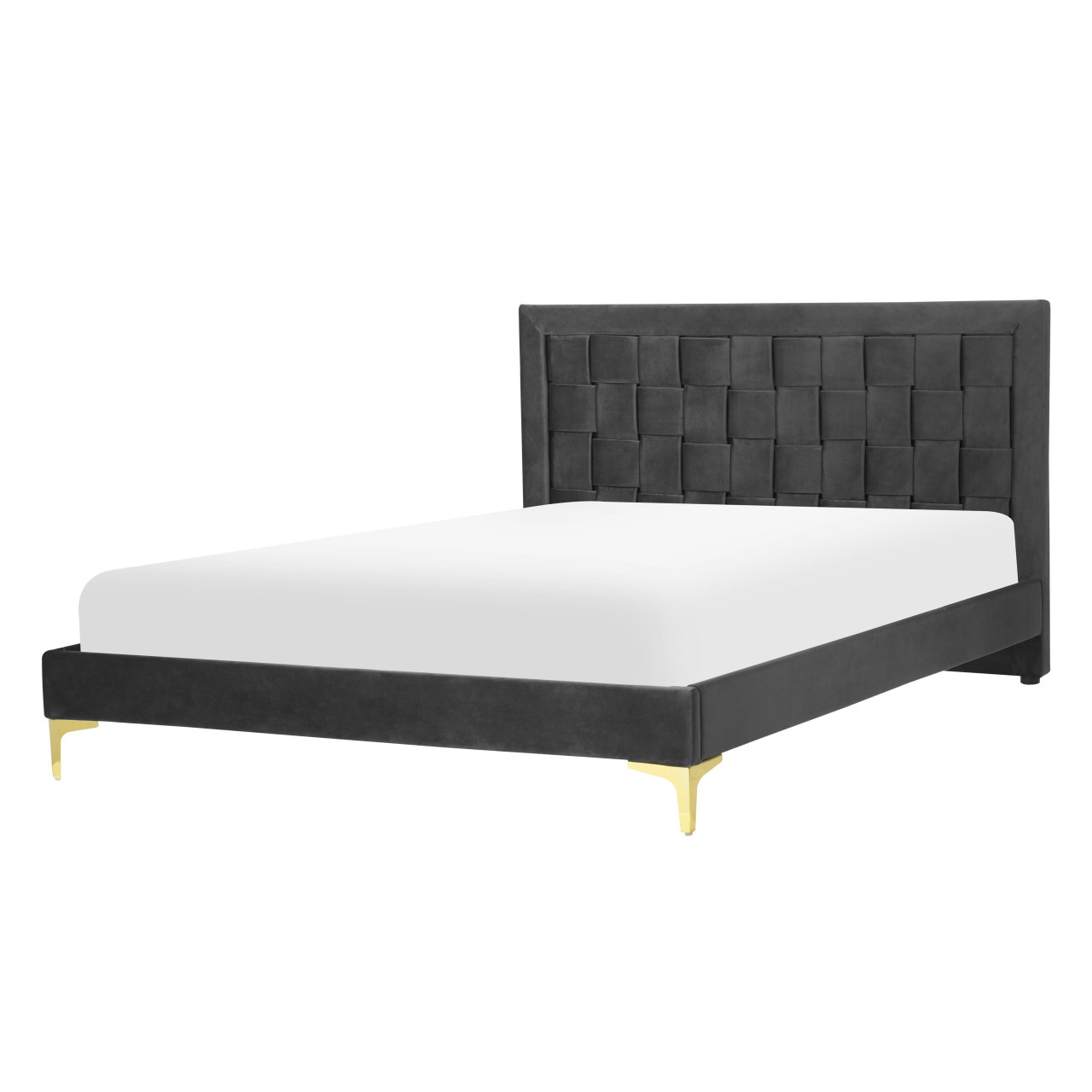 Cama doble Limoux en terciopelo negro