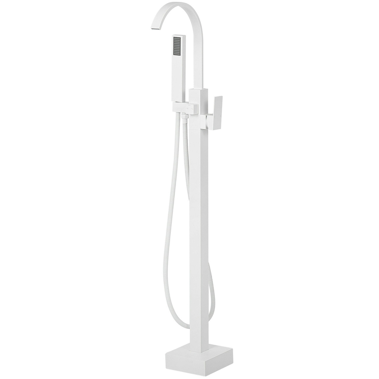 Grifo de bañera independiente Ribbon latón mate blanco