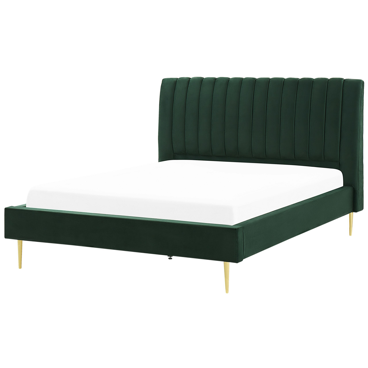 Cama doble Marville terciopelo verde