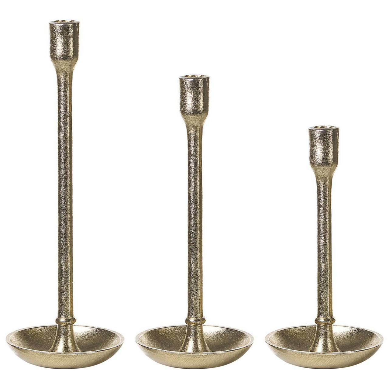 Conjunto de 3 candelabros de aluminio