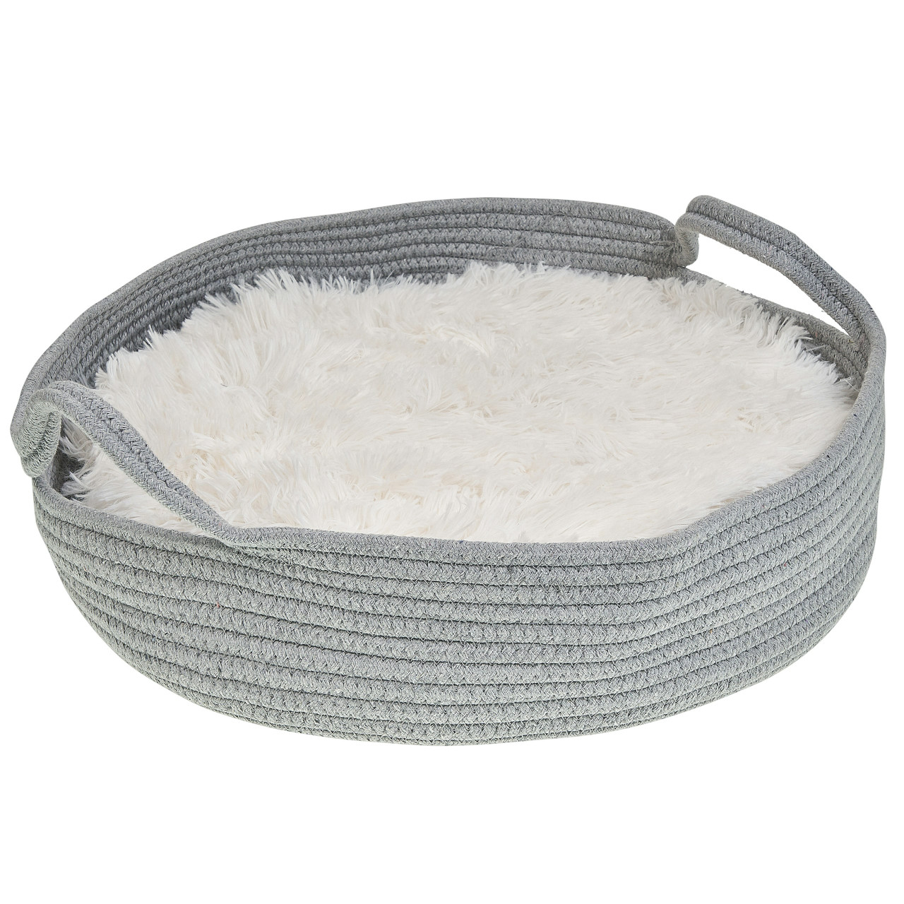 Cama redonda Dalaman para perros en algodón gris