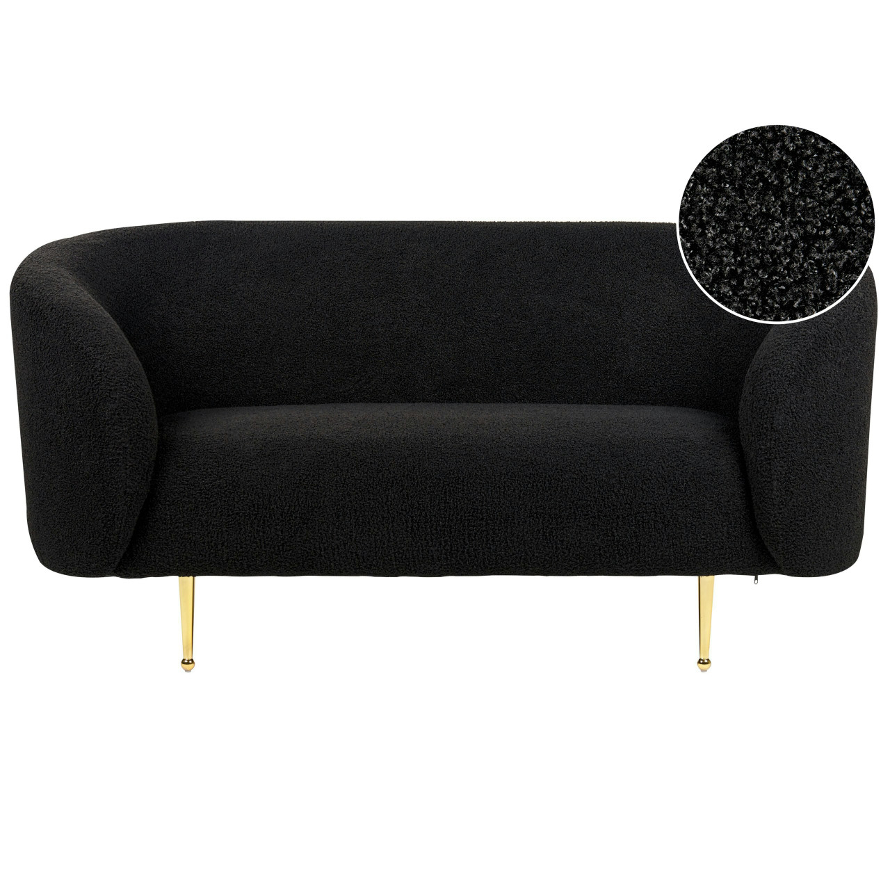 Sofá Loen 2 plazas bouclé negro