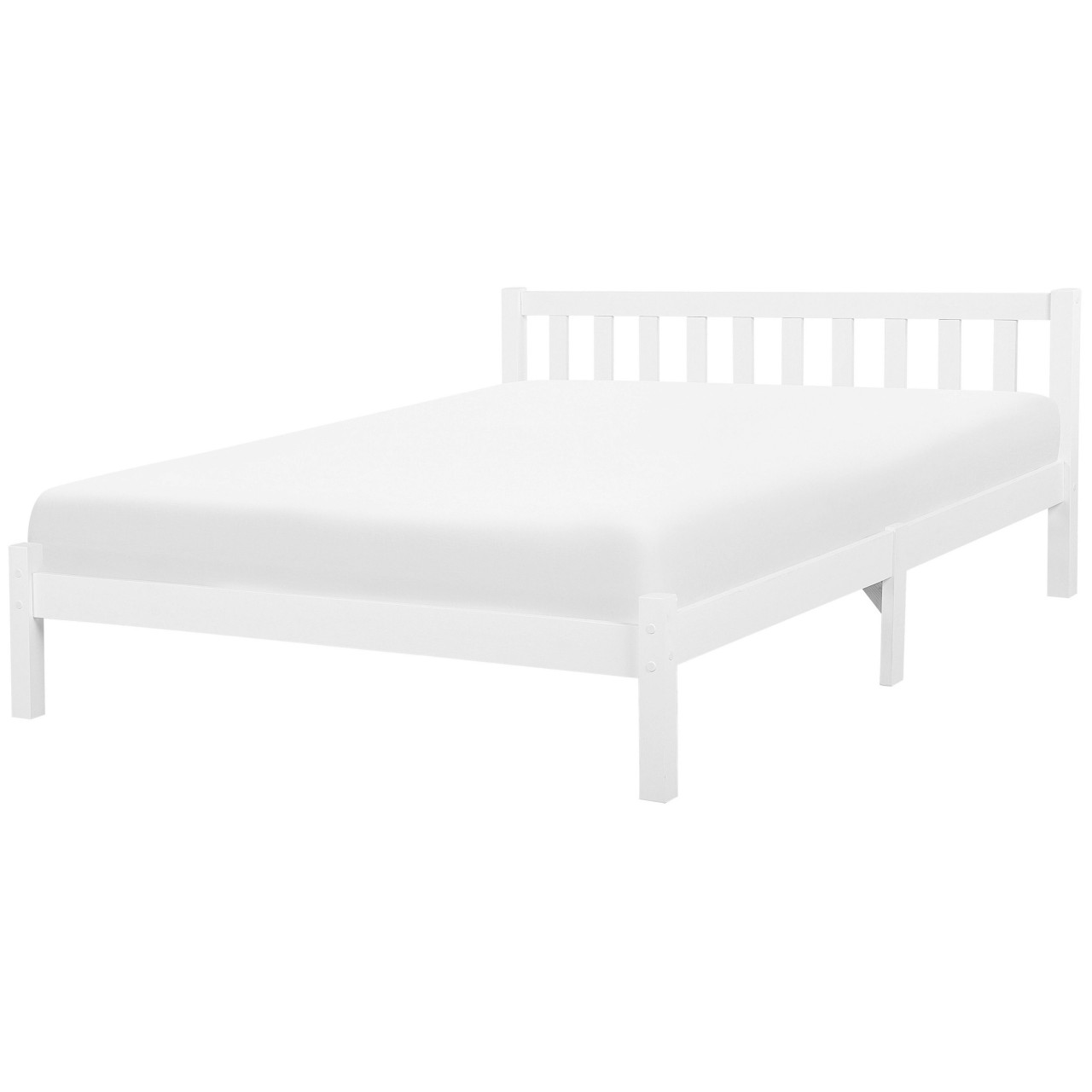 Cama doble Florac de pino pintada blanca