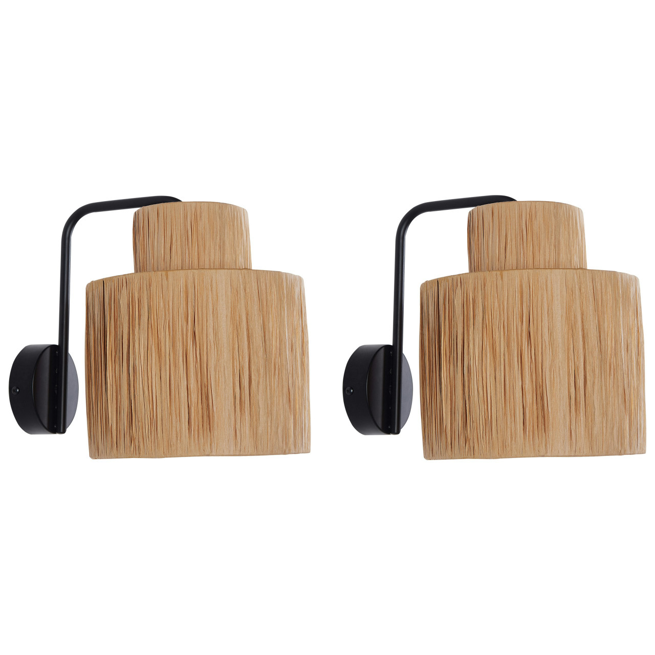 Juego de 2 apliques de pared Shinfa vime natural