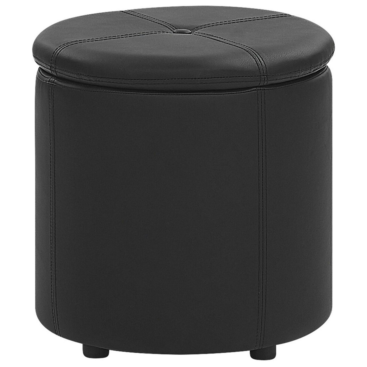 Maryland storage pouf synthetic leather black
