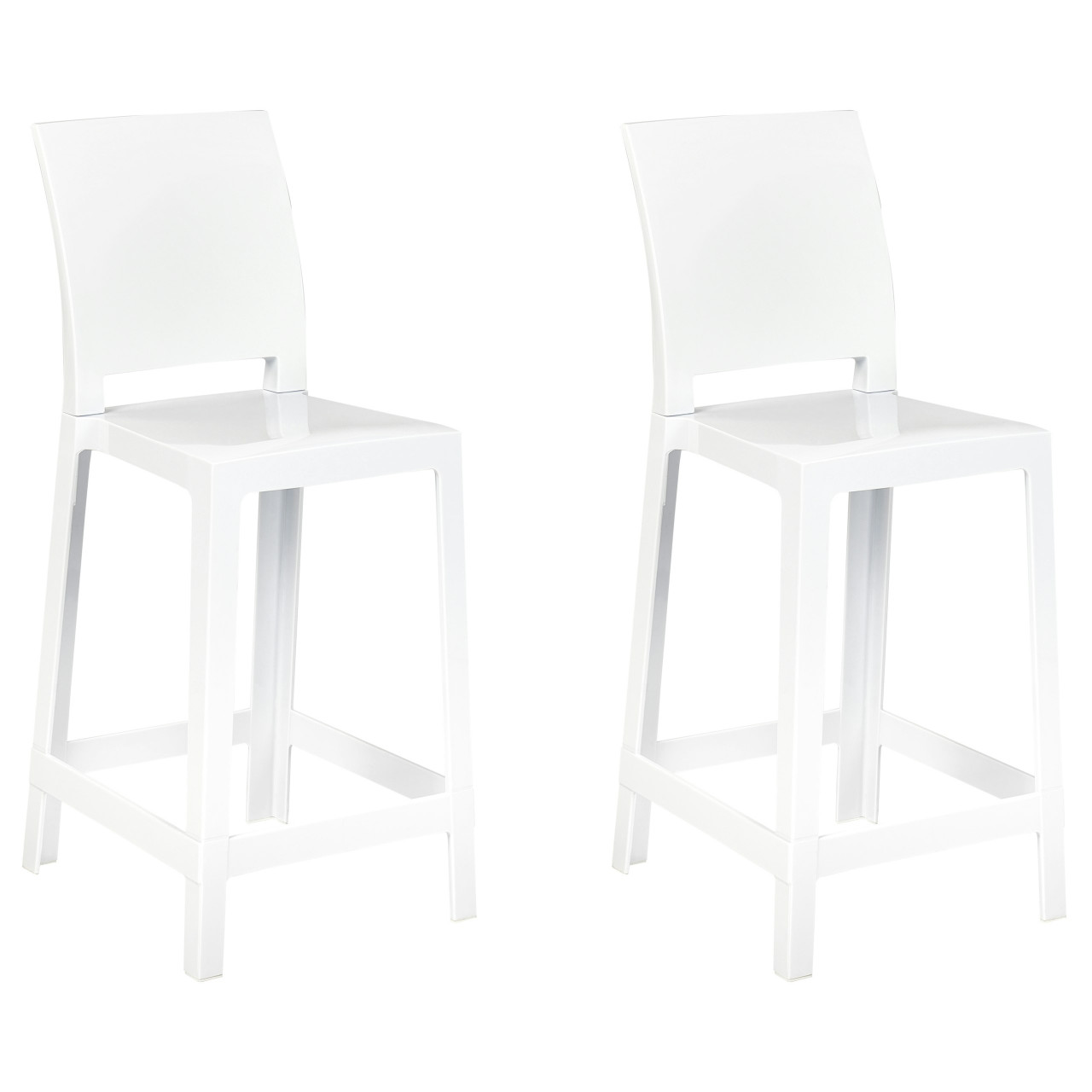 Conjunto de 2 taburetes de bar Wellington policarbonato blanco