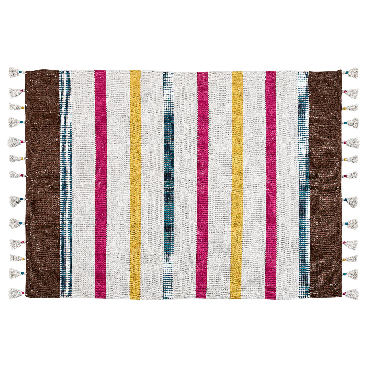 Tapete Com Padrão Às Riscas Beliani Hisarli De Algodão Multicolor 160x230