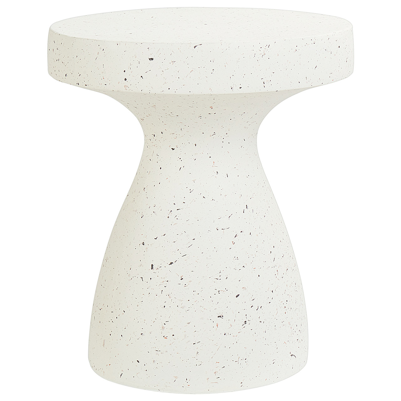 Mesa auxiliar Biviere MgO acabado terrazzo blanco
