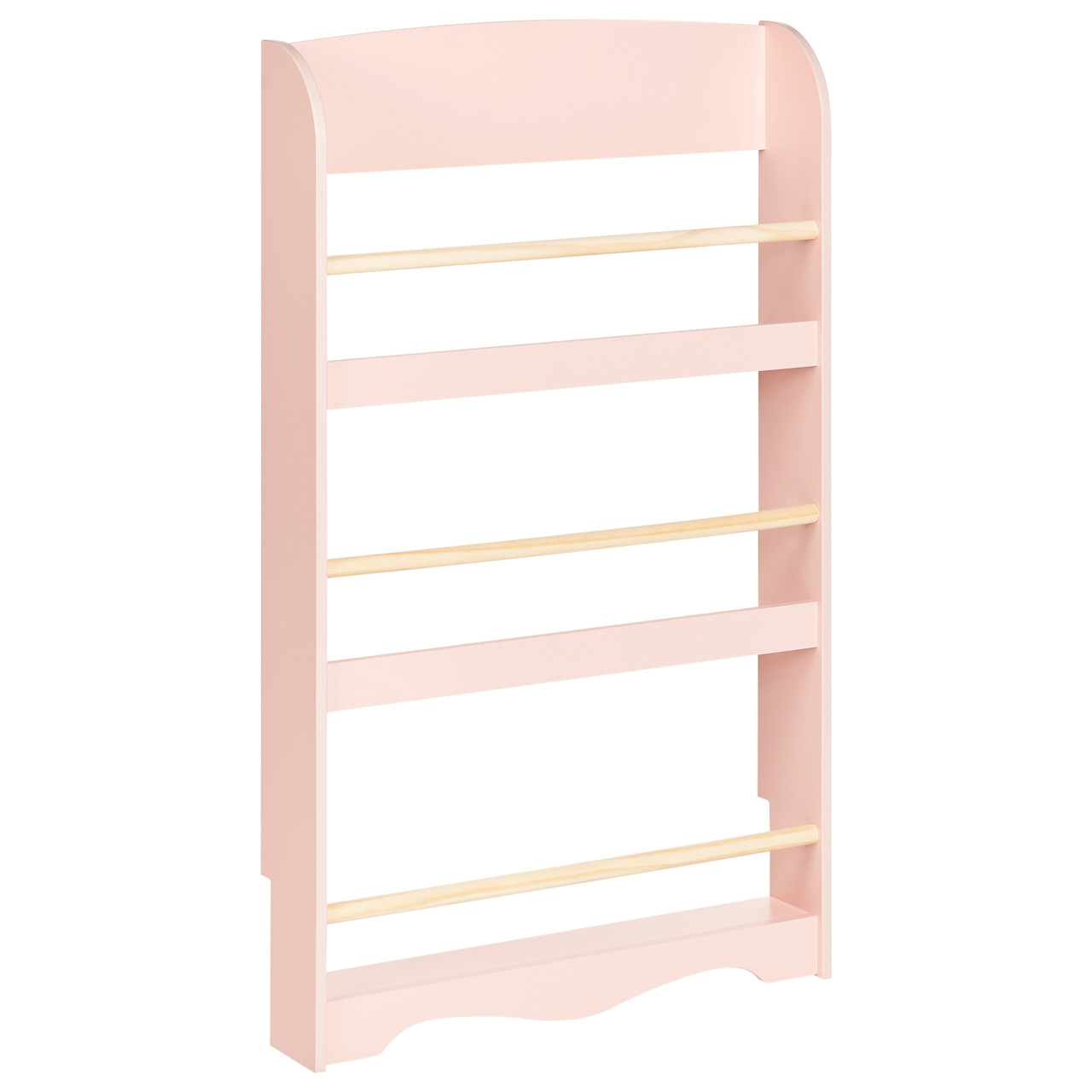Estante de pared Liloet en MDF y pino color rosa