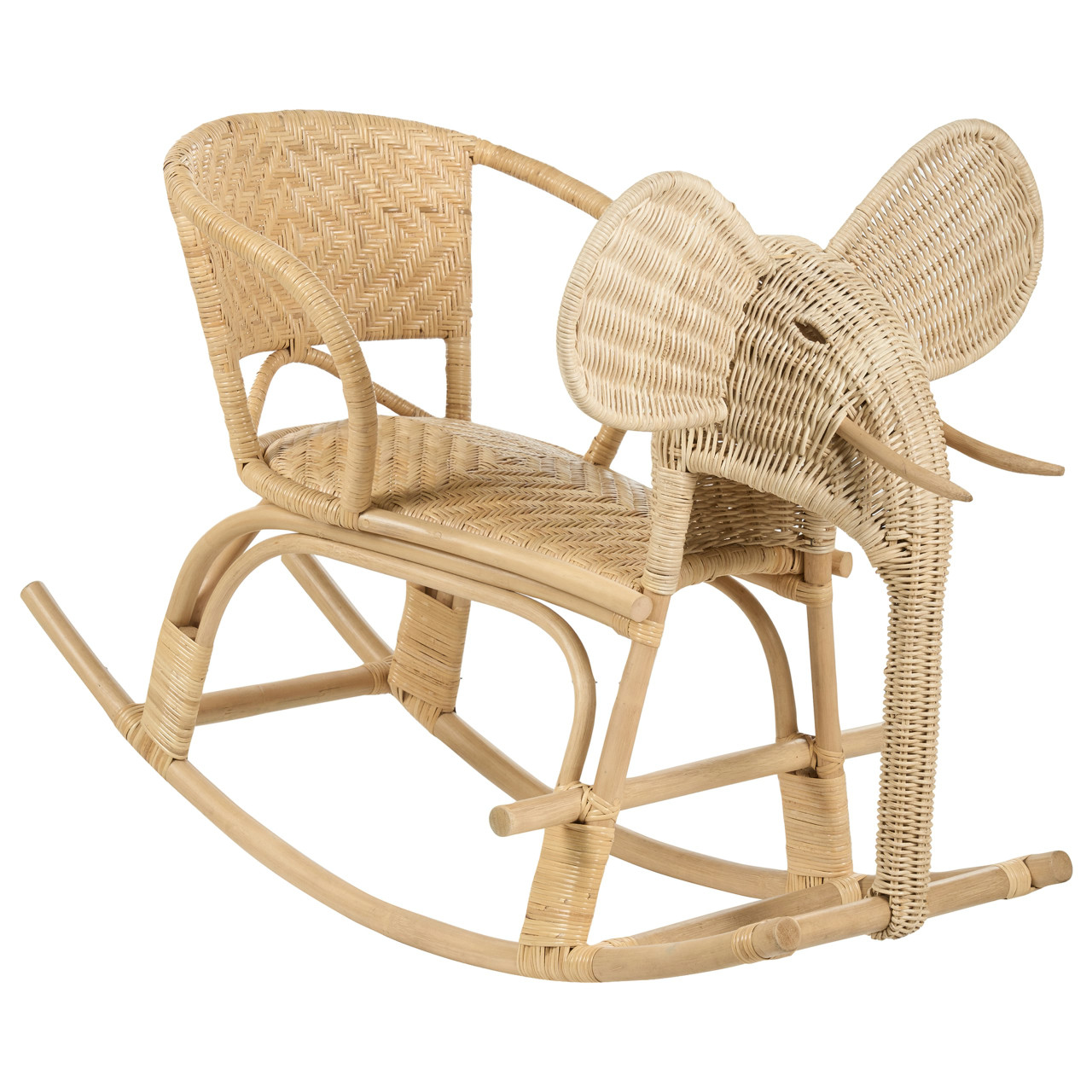 Ampollino children's rocking chair in natural rattan