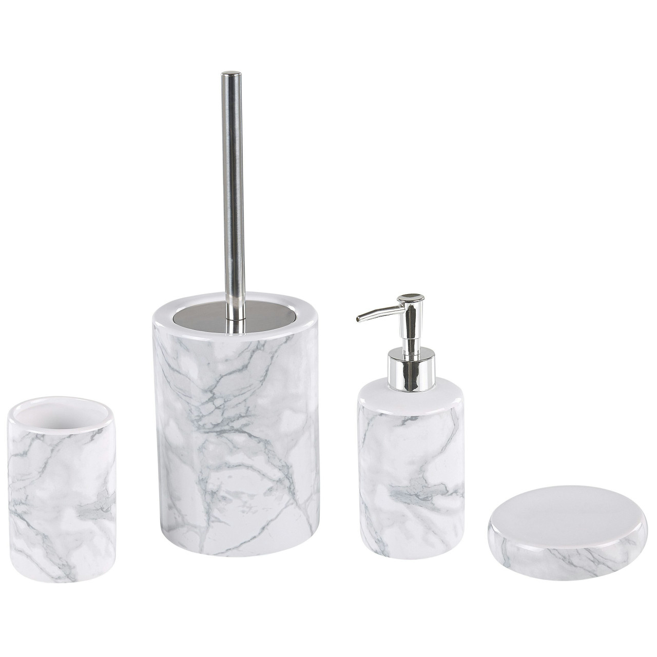 Juego de accesorios de baño Arauco en cerámica blanca