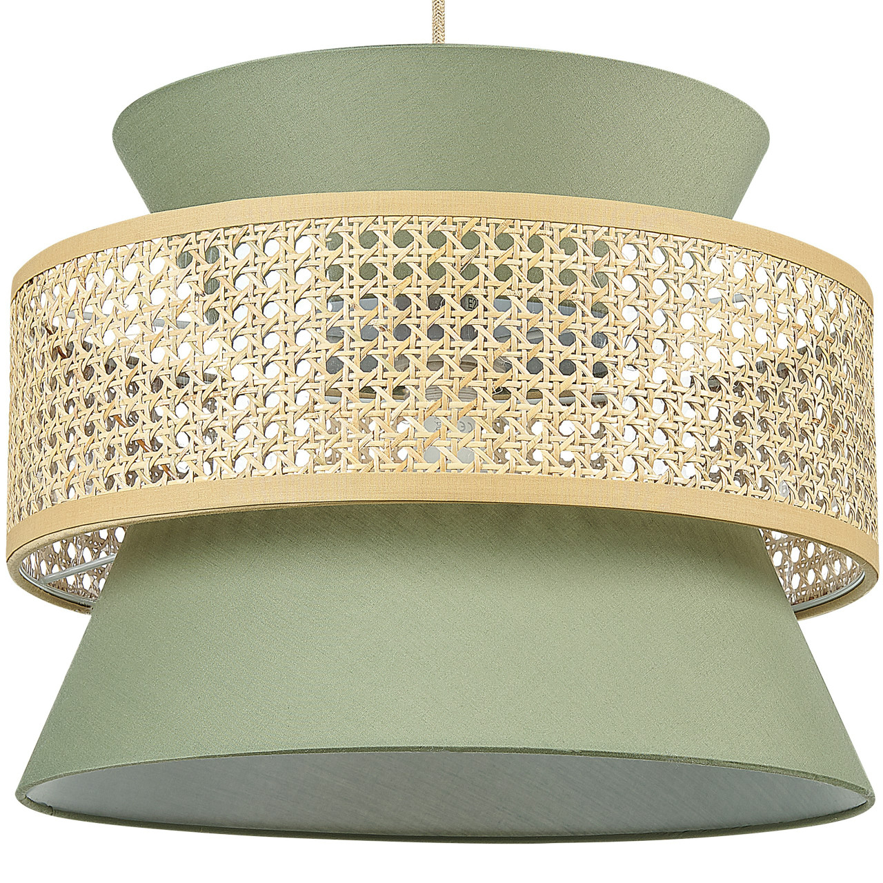 Luyano hanging rattan lamp light green
