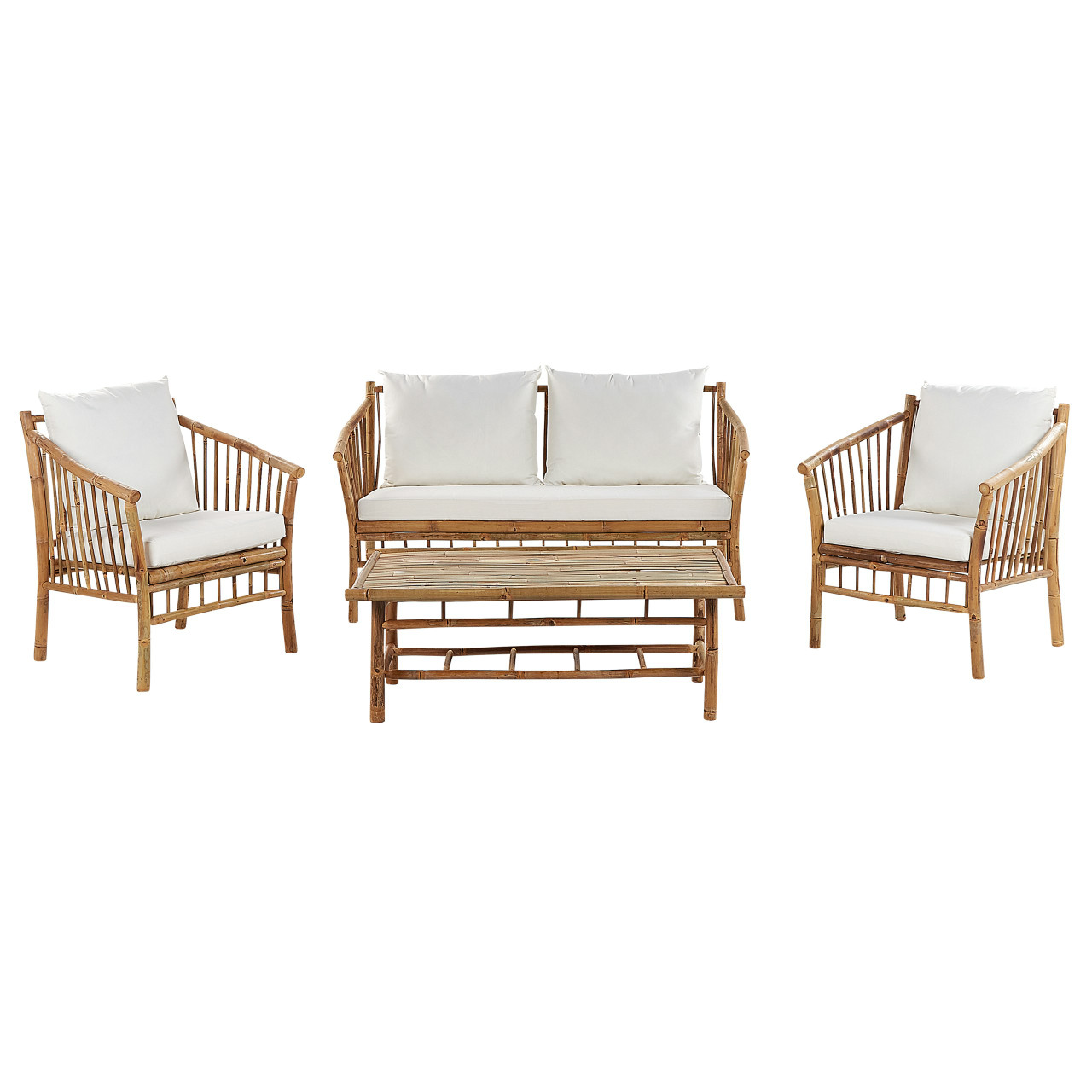 Maggiore rustic bamboo lounge set with cushions