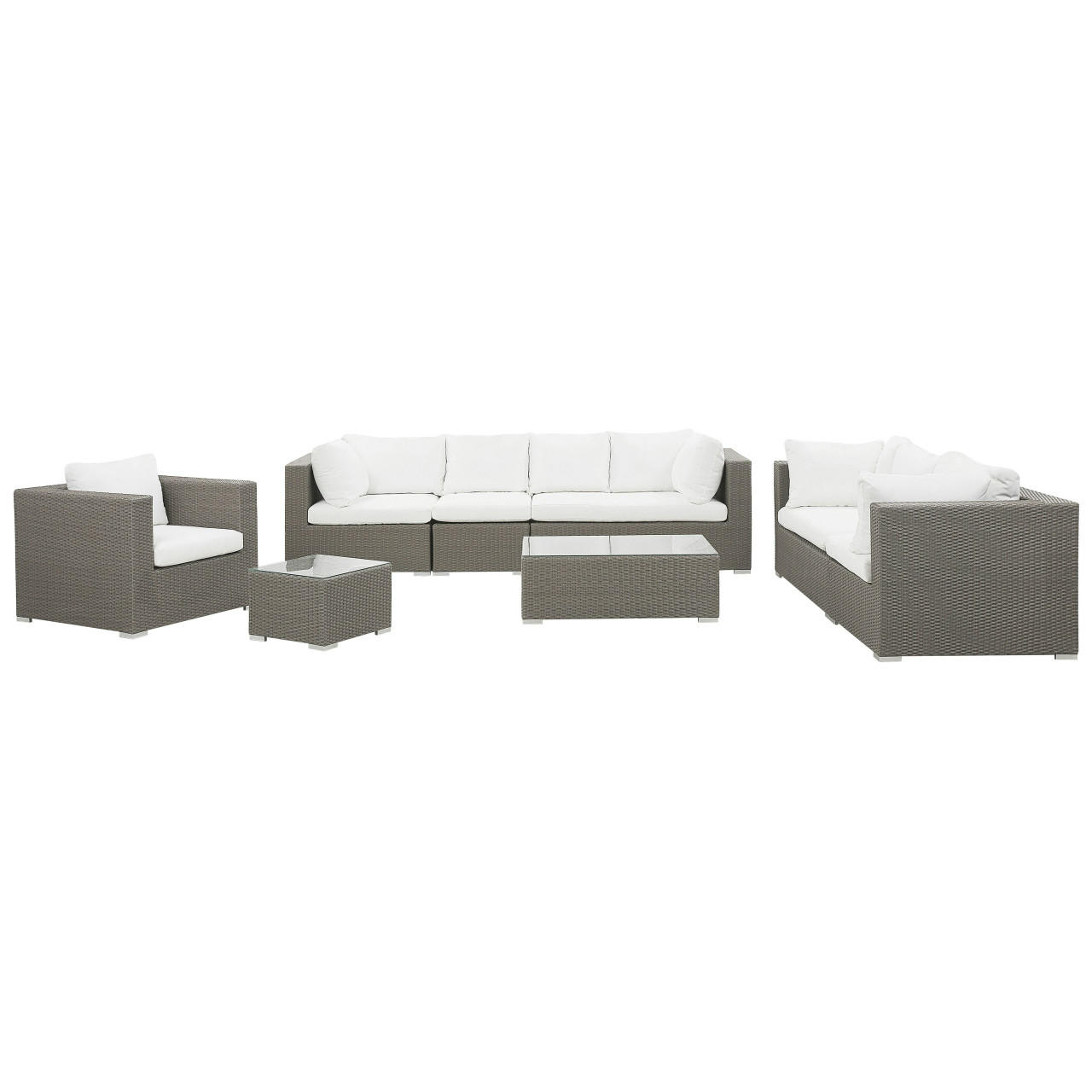 Conjunto modular exterior Maestro ratán sintético gris