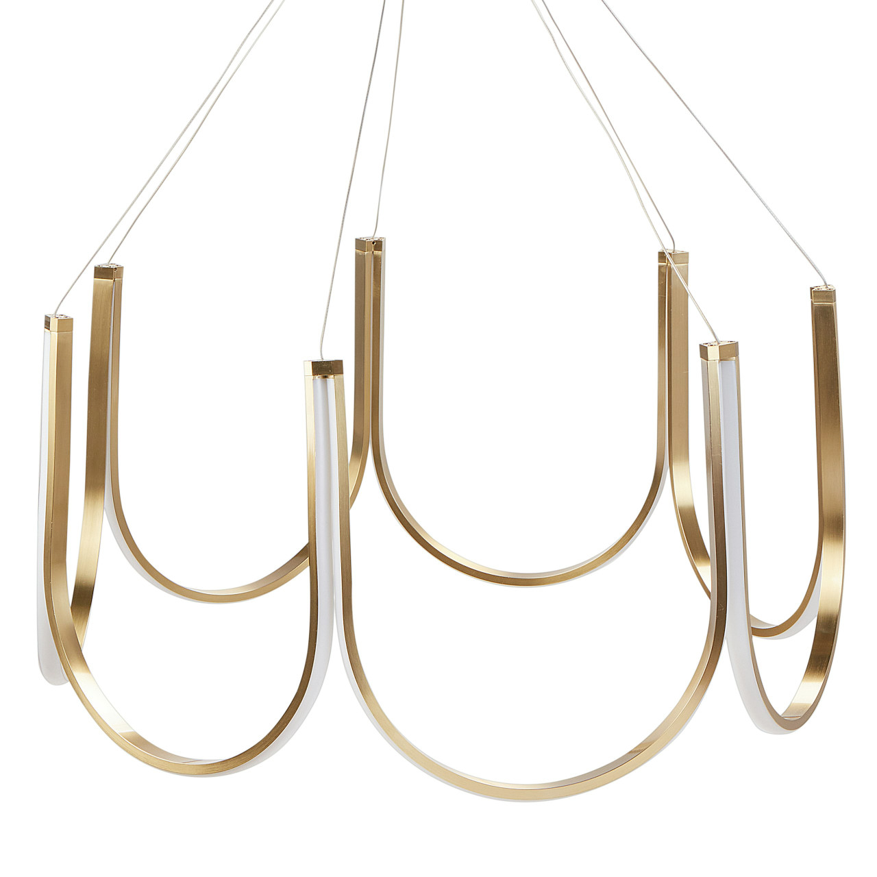 LED pendant lamp polished gold aluminium with adjustable cord